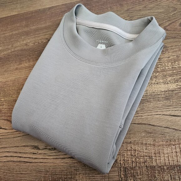 NWOT Fioboc Crew Neck Short Sleeve Tee T-Shirt, L, Light Grey - Picture 5 of 8